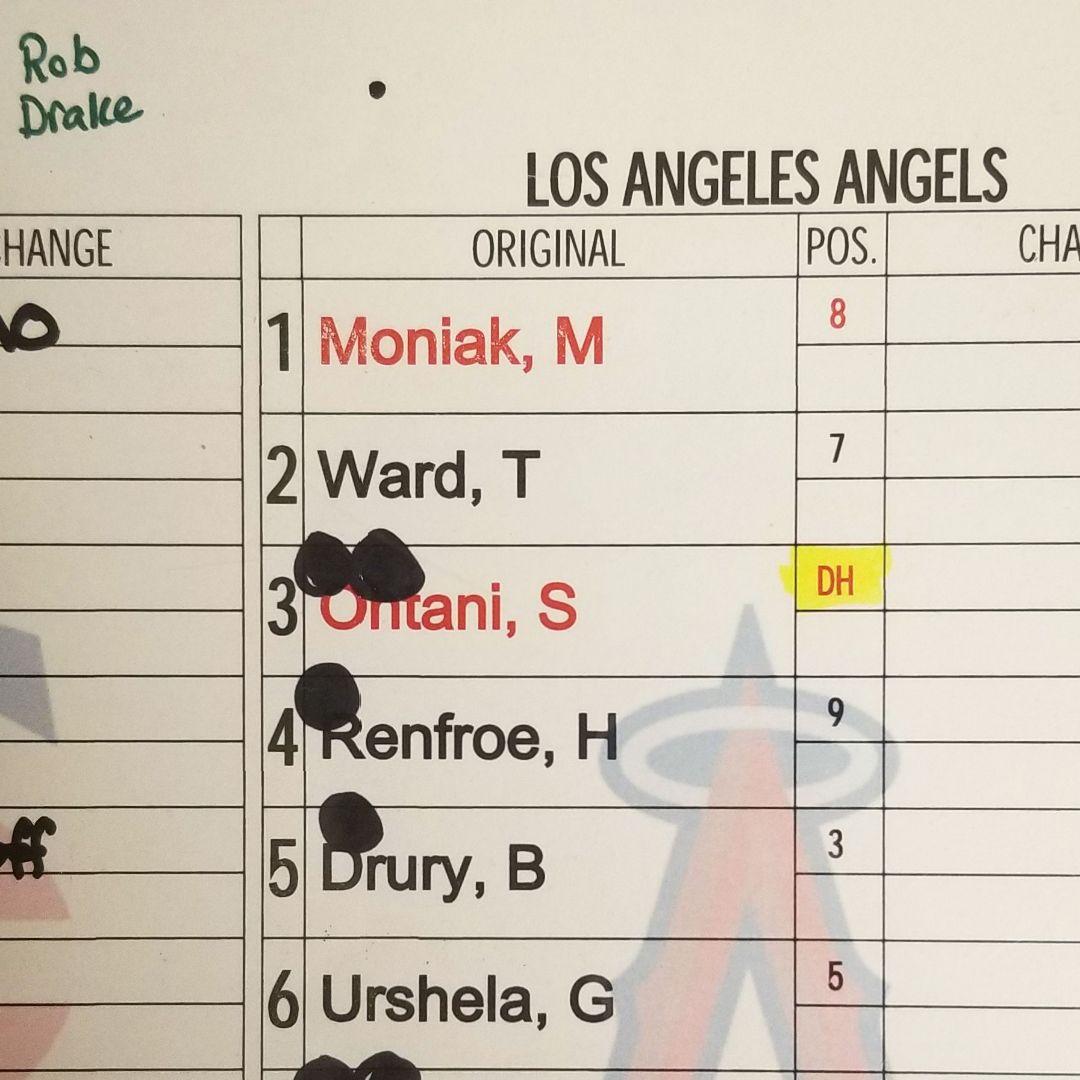 【実使用】大谷翔平 ラインナップカード MLB エンゼルス ツインズ MVP