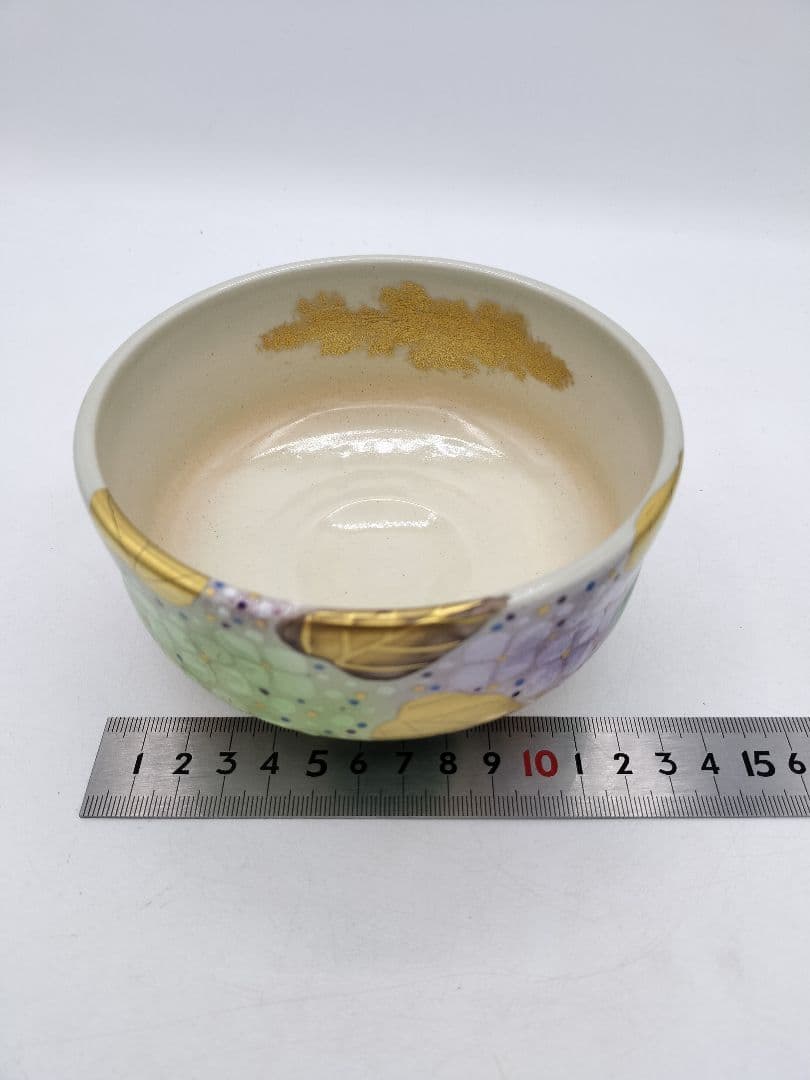c844 茶碗 紫陽花 陽炎園 木箱 茶道具 古物