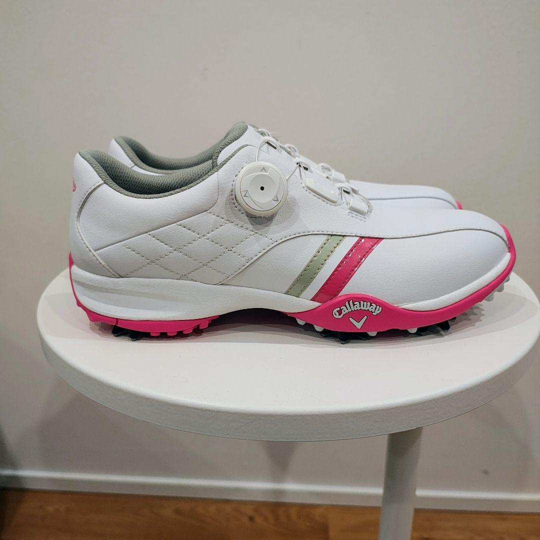 Callaway キャロウェイ ゴルフシューズ 女性用 ホワイト/ピンク 未使用
