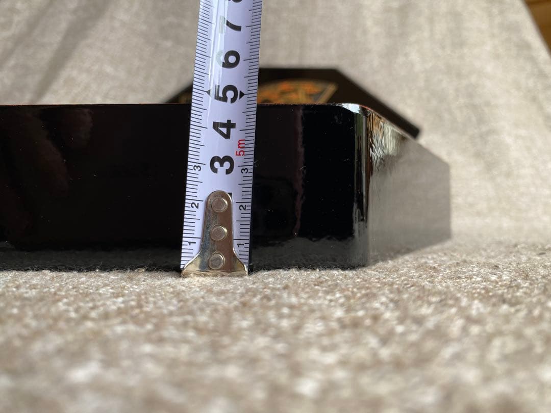 六角形扇子模様の漆器重箱