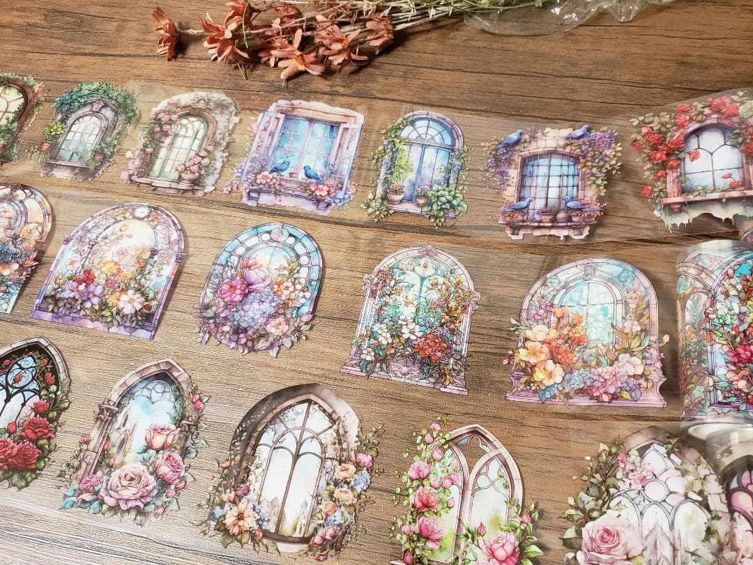 【nene様】「フローラルプリンセス光のフラワーウィンドウPETテープ6種」①