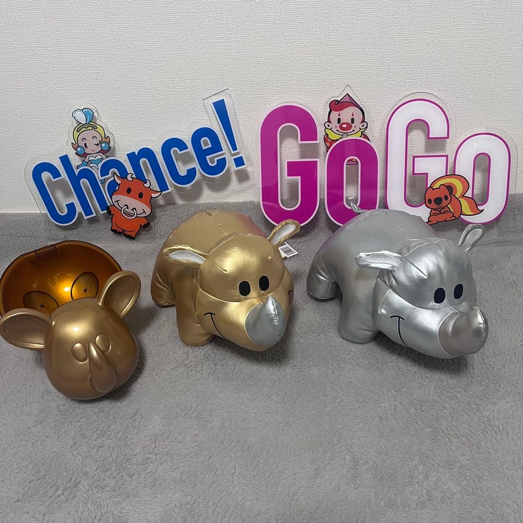 【希少】ジャグラー　ツノッチぬいぐるみ　金銀　アクリルパネル　ドル箱ツノッチ