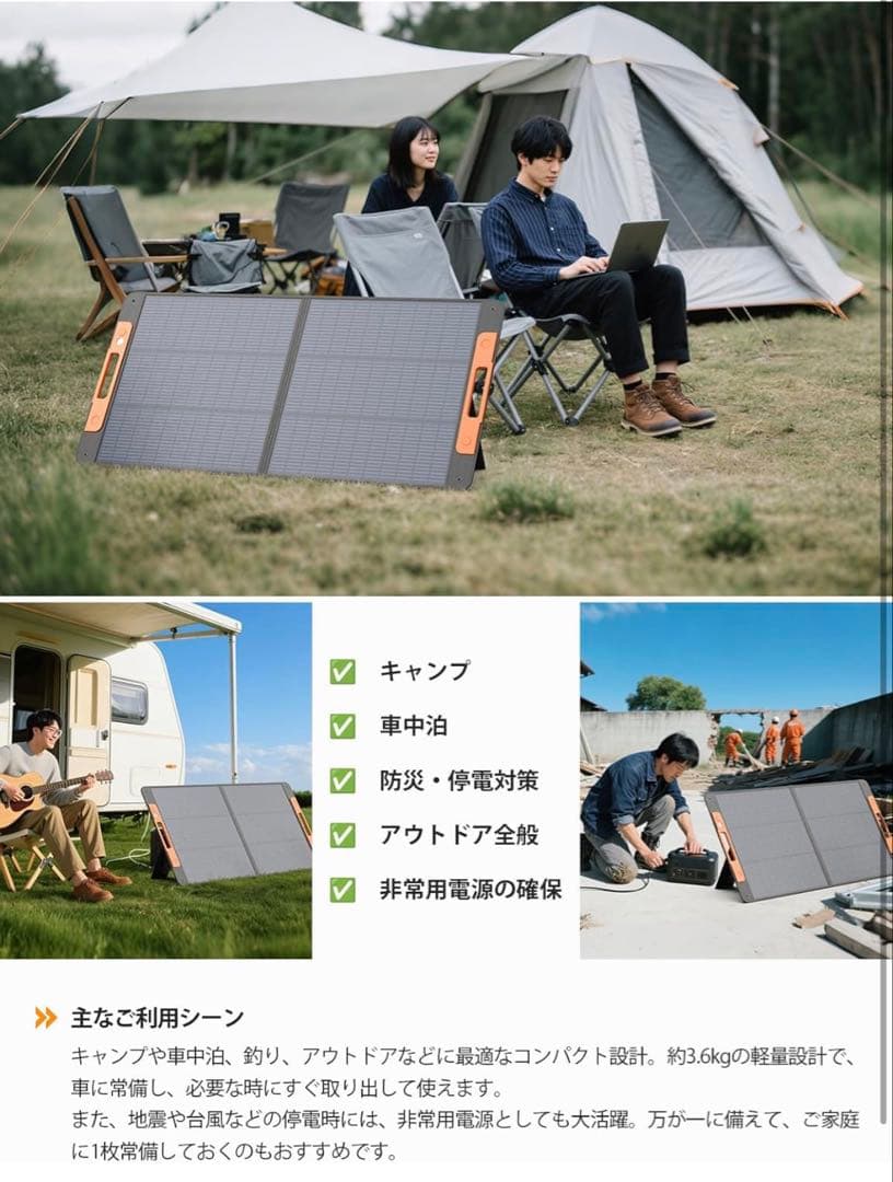 ZOUWP N型 16BB 110W ソーラーパネル 折りたたみ式