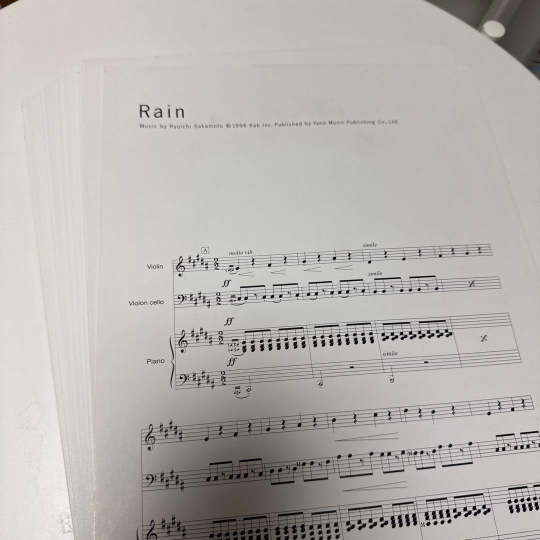 Trio Score Ryuichi Sakamoto 楽譜