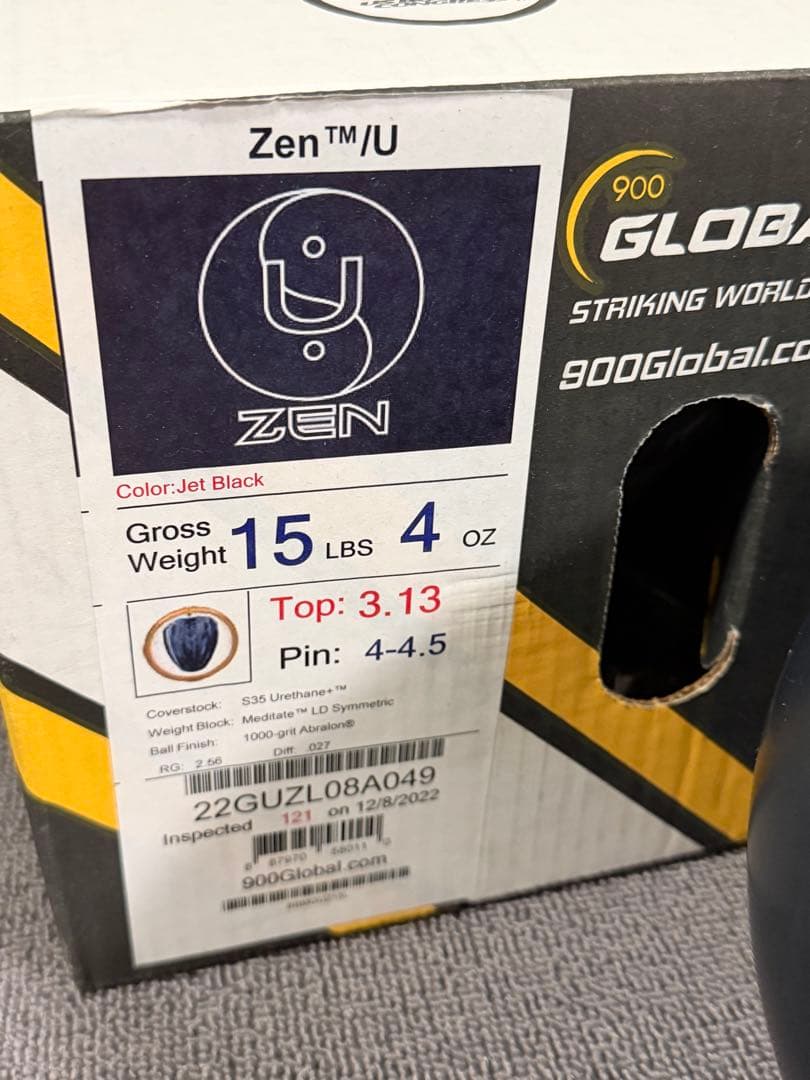 900Global Zen U 15Pボウリングボール