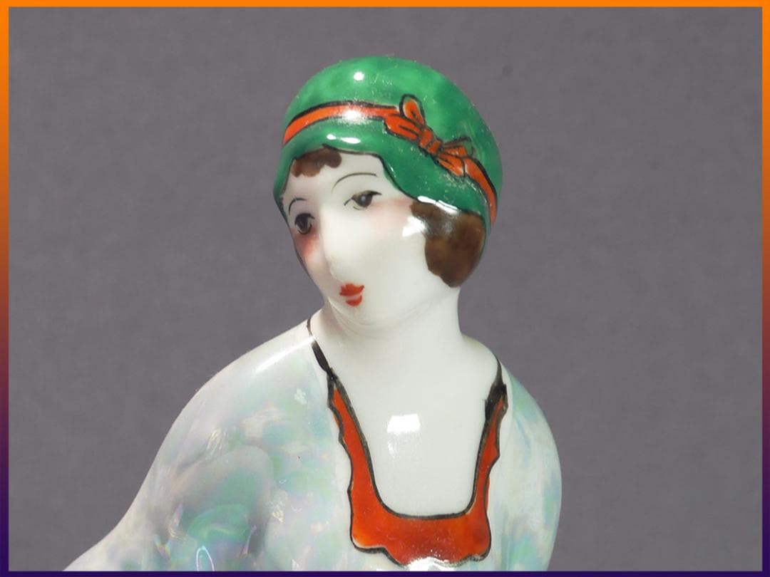 【1点限り】ノリタケ 青 デコレディ ドレッサードール パウダー アンティーク