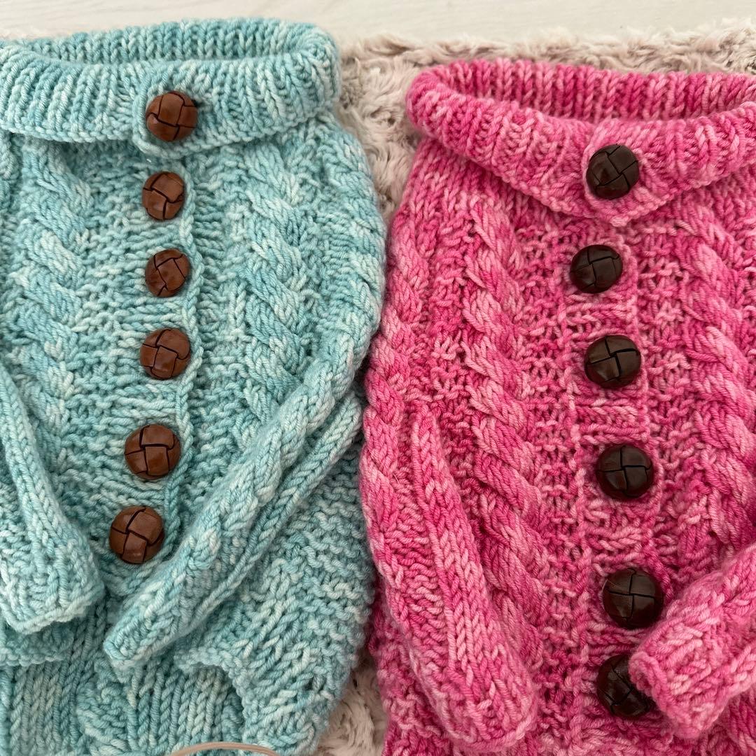 ワン用手編みニット