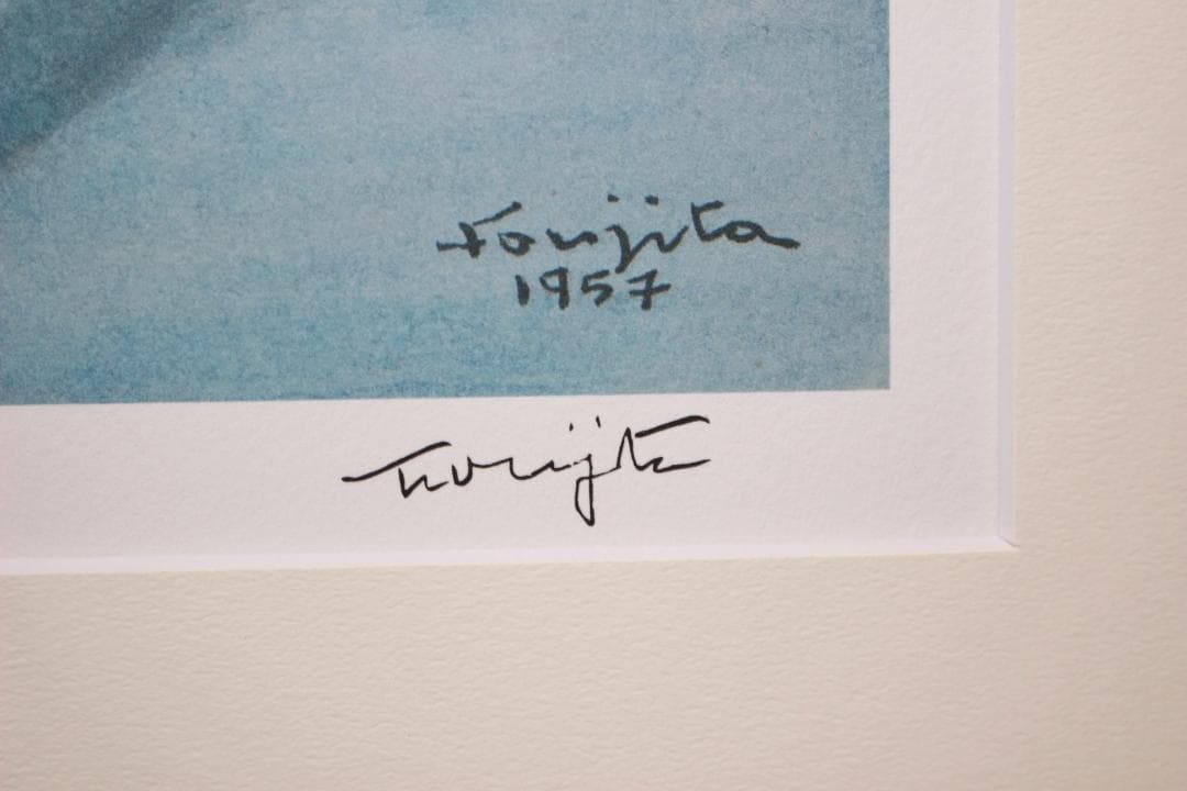 藤田嗣治 エスタンプリトグラフ「バラ」 53/250