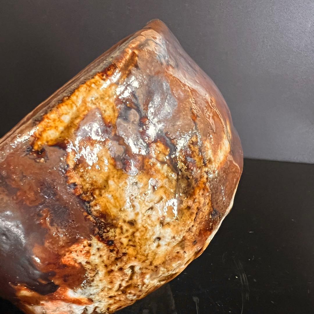 月形那比古　鬼伊賀茶碗　茶道具　共箱　本物保証！茶碗 茶碗 茶道具 共布