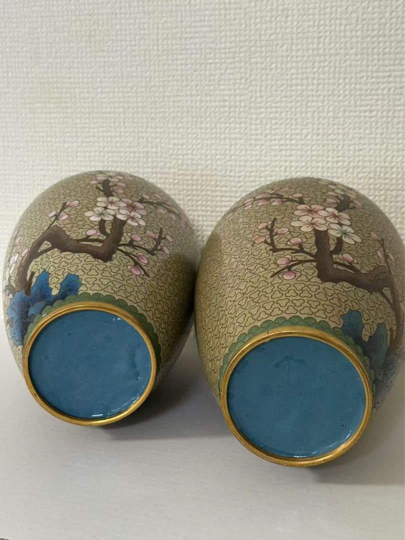 中国美術 銅胎琺瑯 銅製花瓶 壺 唐物古玩 年代品