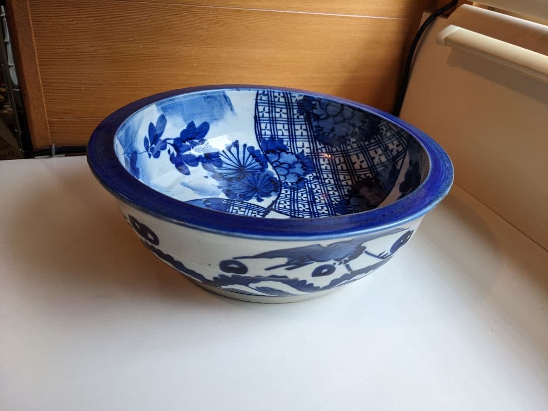 素敵な絵付けの大鉢　染付　骨董