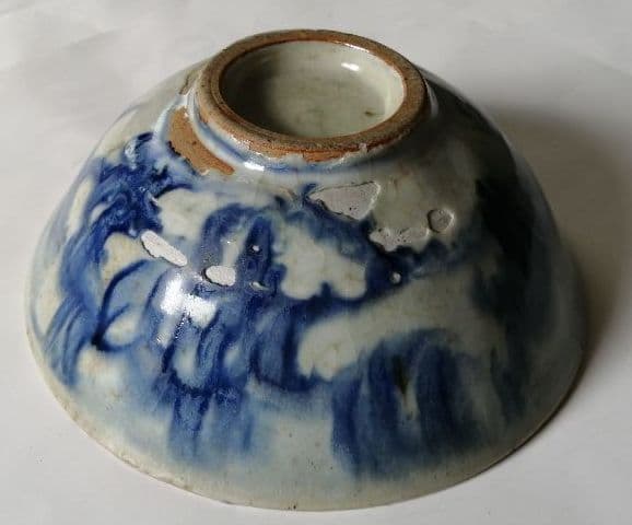 李朝　桃文茶碗