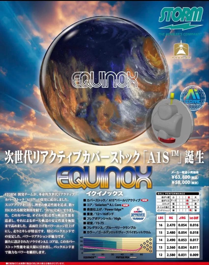 Equinox イクイノックス ボウリングボール 15ポンド