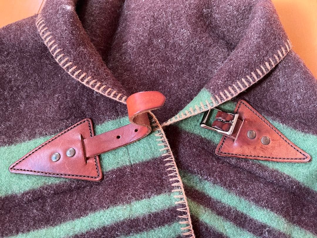 ⭕️マウンテンリサーチ　ベルト付ハーフサイズブランケット　ブラウンxグリーン