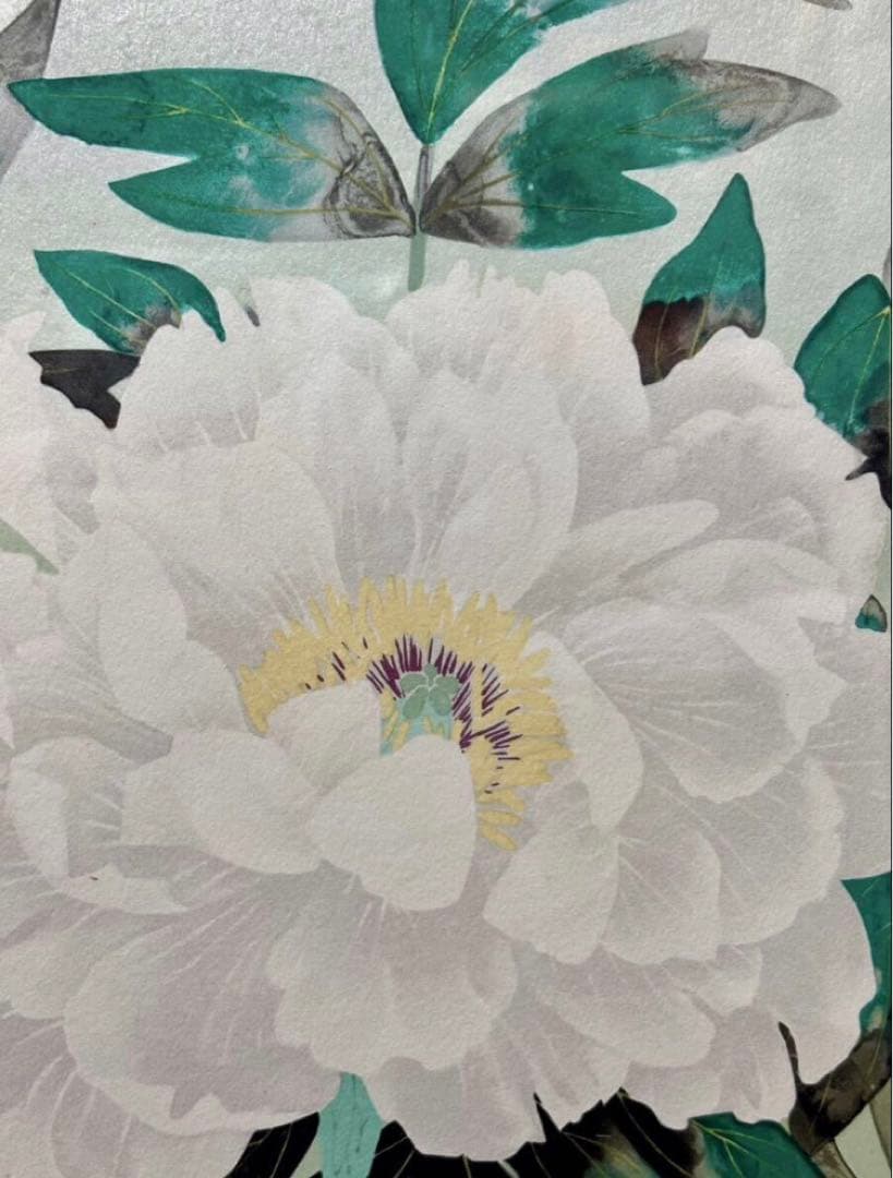 【真作】中島千波 富貴花 リトグラフ 2/125 直筆サイン 証明シール