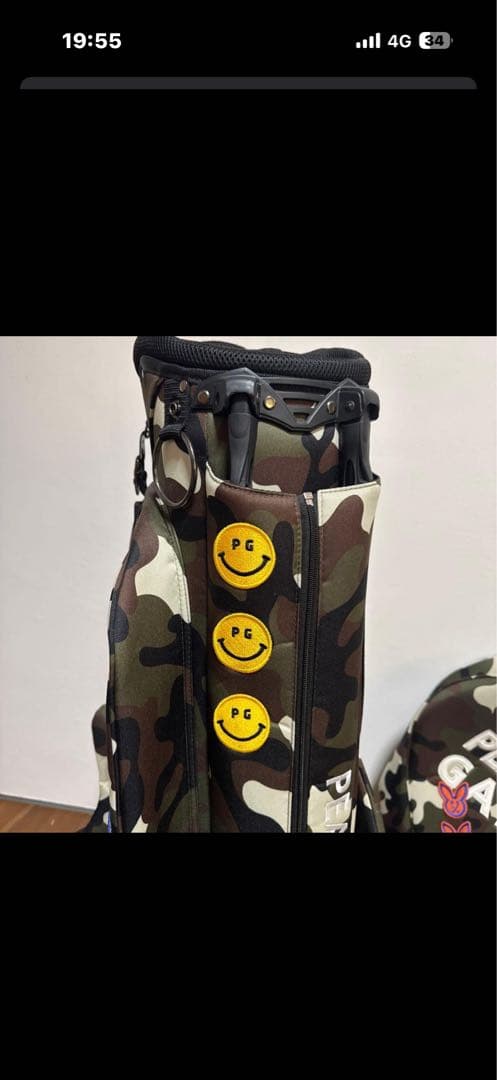 パーリーゲイツ スタンド式　キャディバッグ　ワッペンカモ