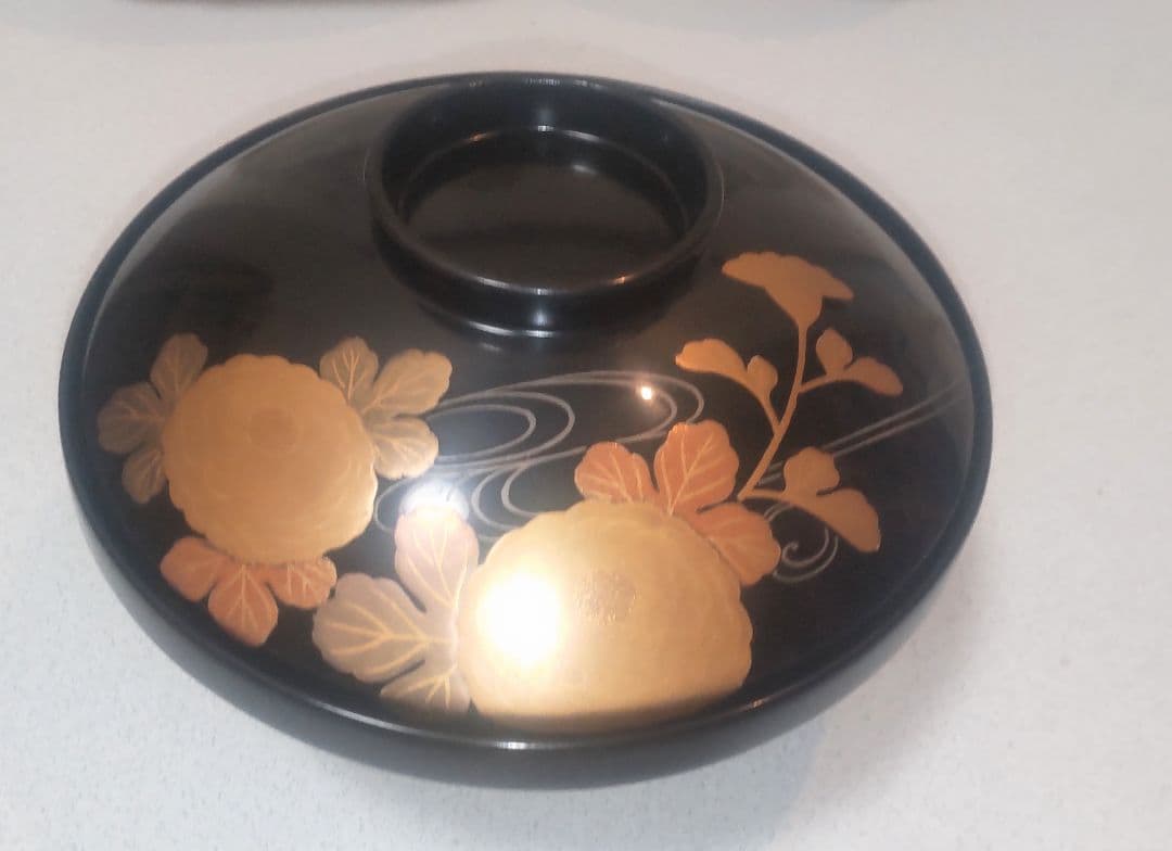 輪島塗 蒔絵吸物椀10客 Antique Maki-e Soup Bowls10