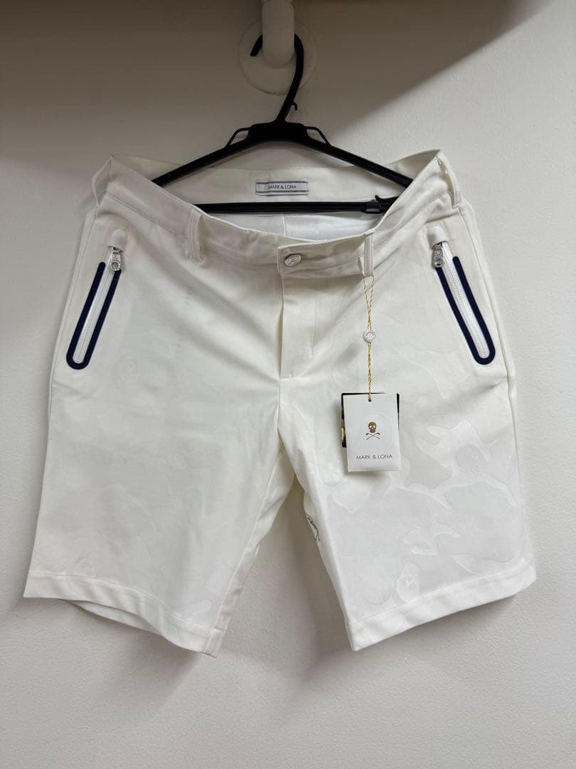 MARK＆LONA マークアンドロナ メンズ ホワイト ハーフパンツ M
