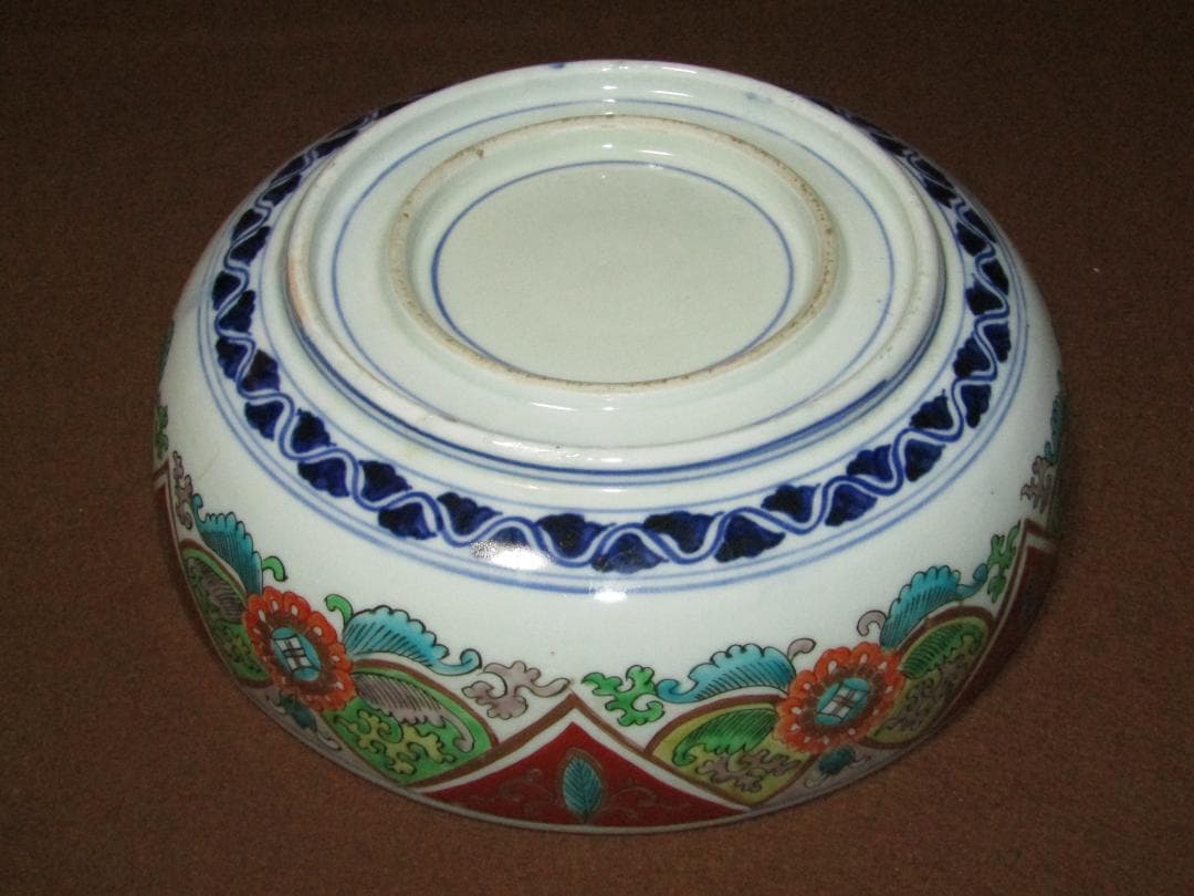 【色絵　割絵　三つ丼】古伊万里