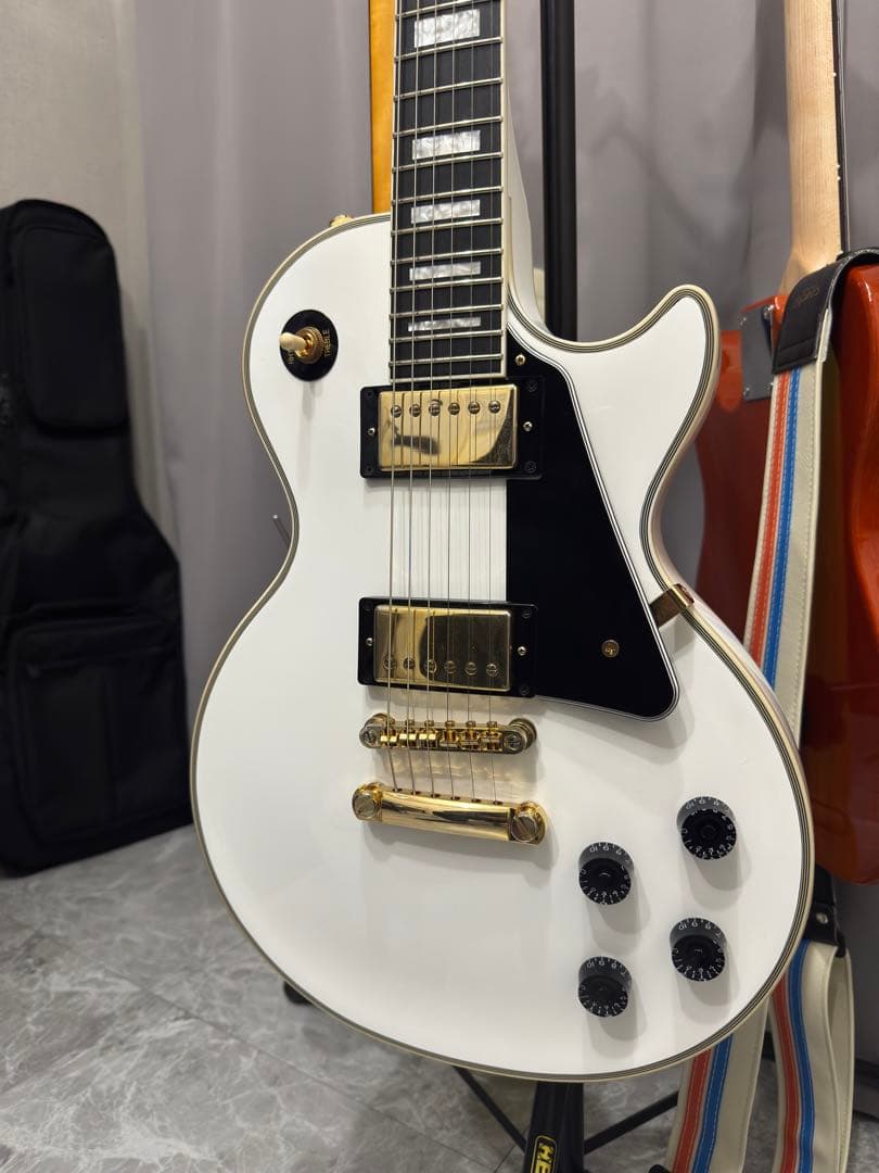 エピフォン レスポールカスタム アルパインホワイト ギブソンヘッド風