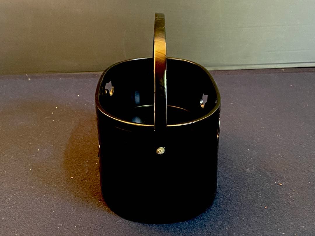 割引❣️【美品】「祖」 鵬雲斎好 六瓢透かし 莨盆 平安 満樹 共箱 共布（A莨）