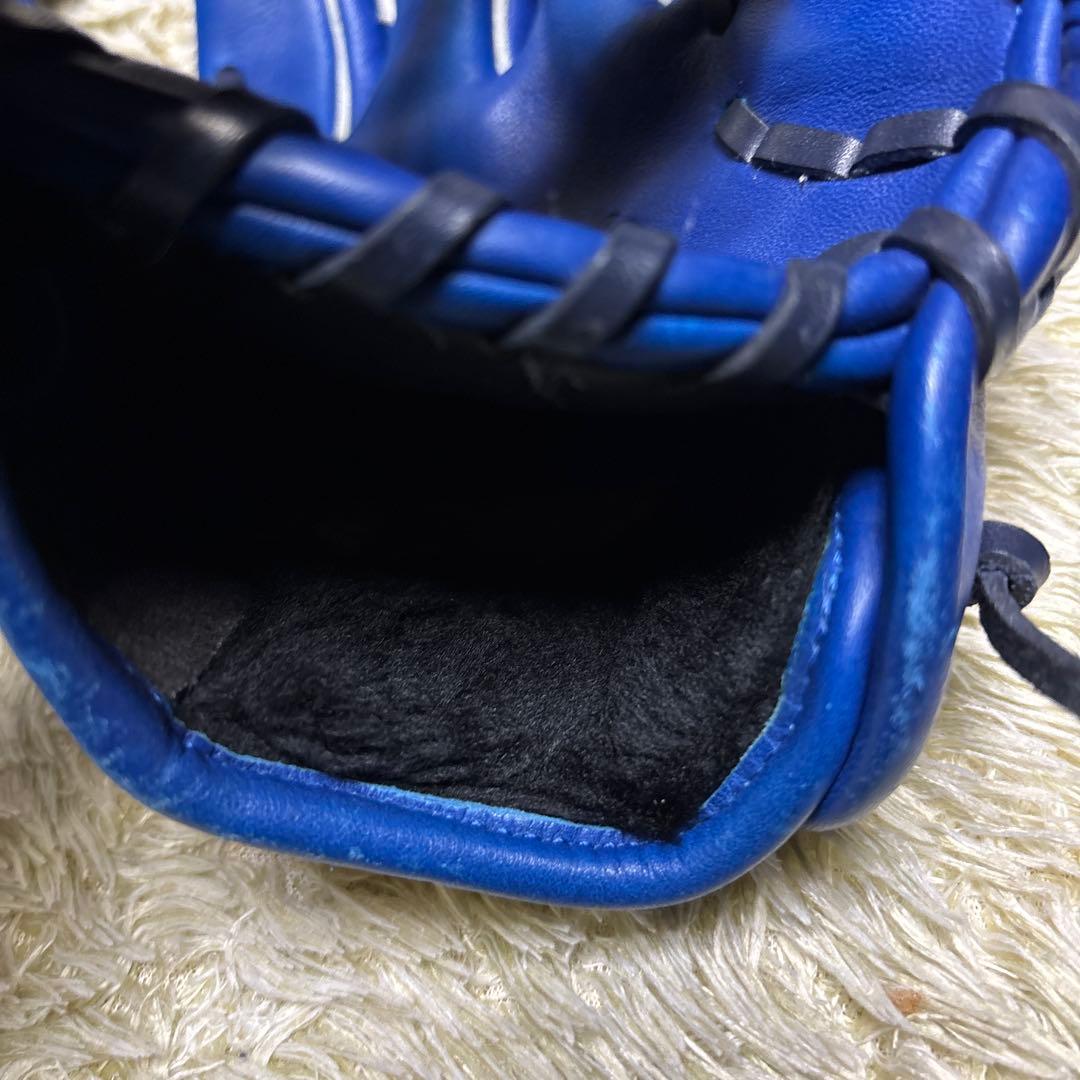 adidas アディダス 軟式 野球グローブ 一般 大人用 本革 希少ブルー 青