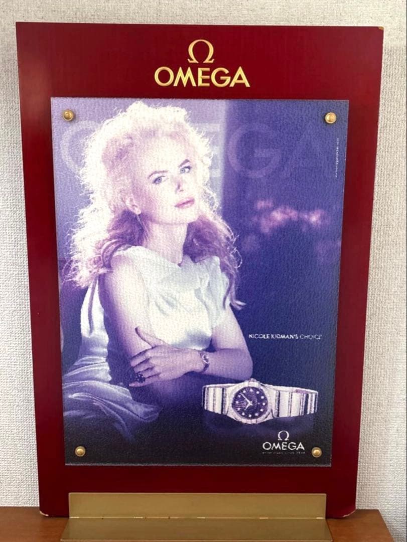 非売品　OMEGA NICOLE KIDMAN'S オメガ　木製ガラス看板