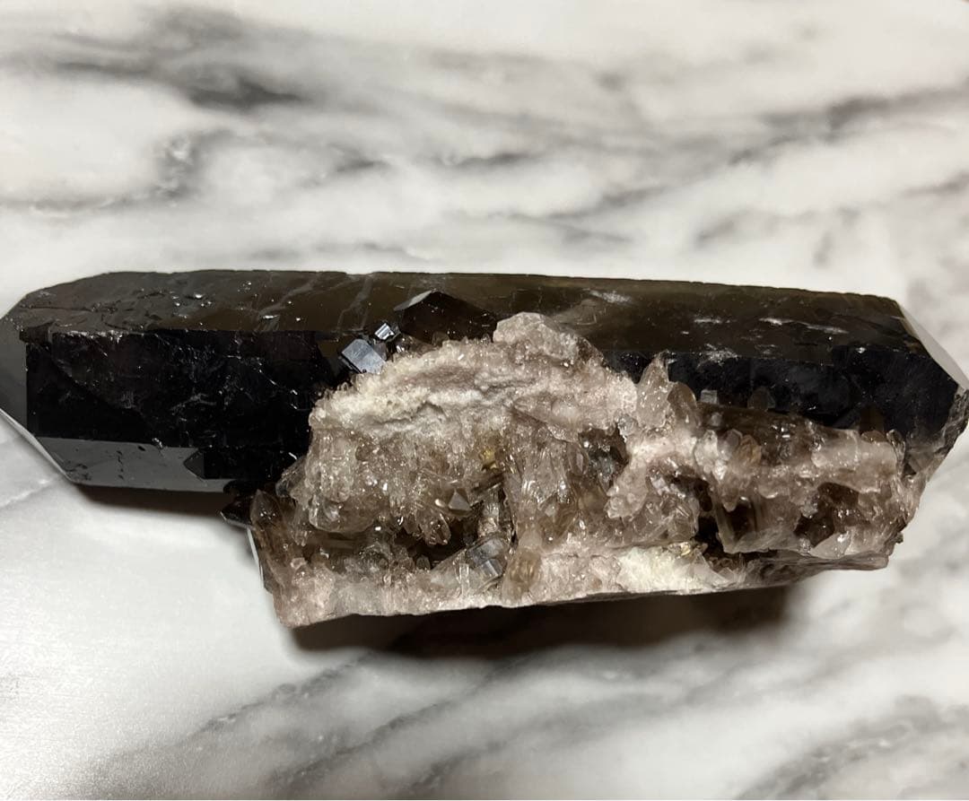 ブラジル産 モリオン(カンゴーム) ダブルポイント クラスター原石