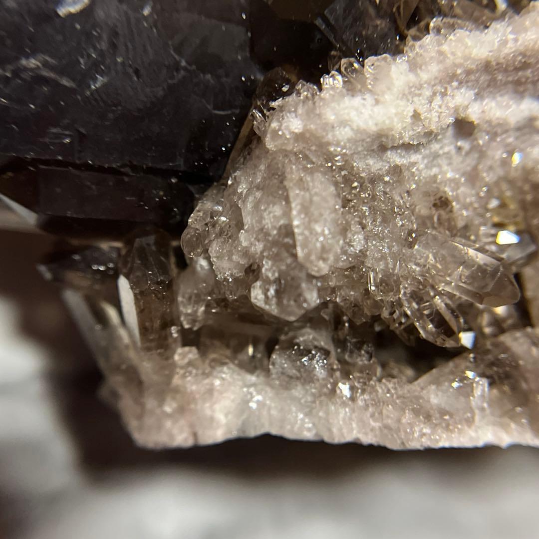 ブラジル産 モリオン(カンゴーム) ダブルポイント クラスター原石