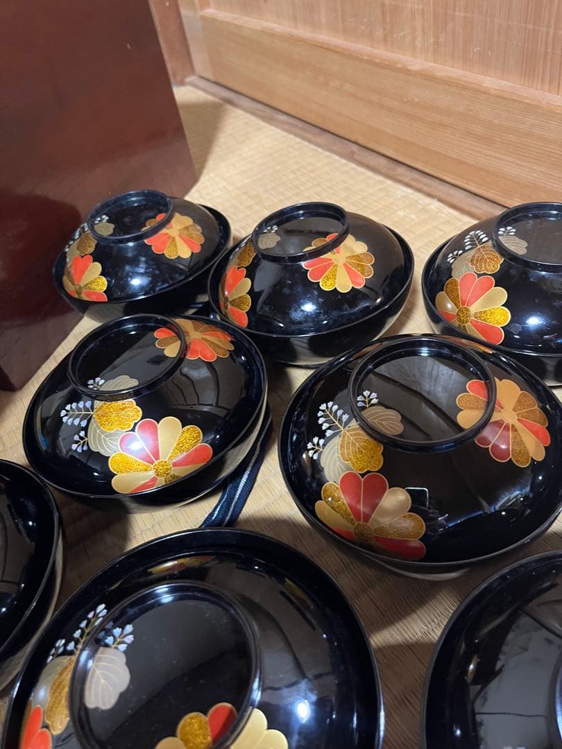 特製　平安象彦　高台寺蒔絵　蝋色仕上げ　仙斎　螺鈿　十客　お椀