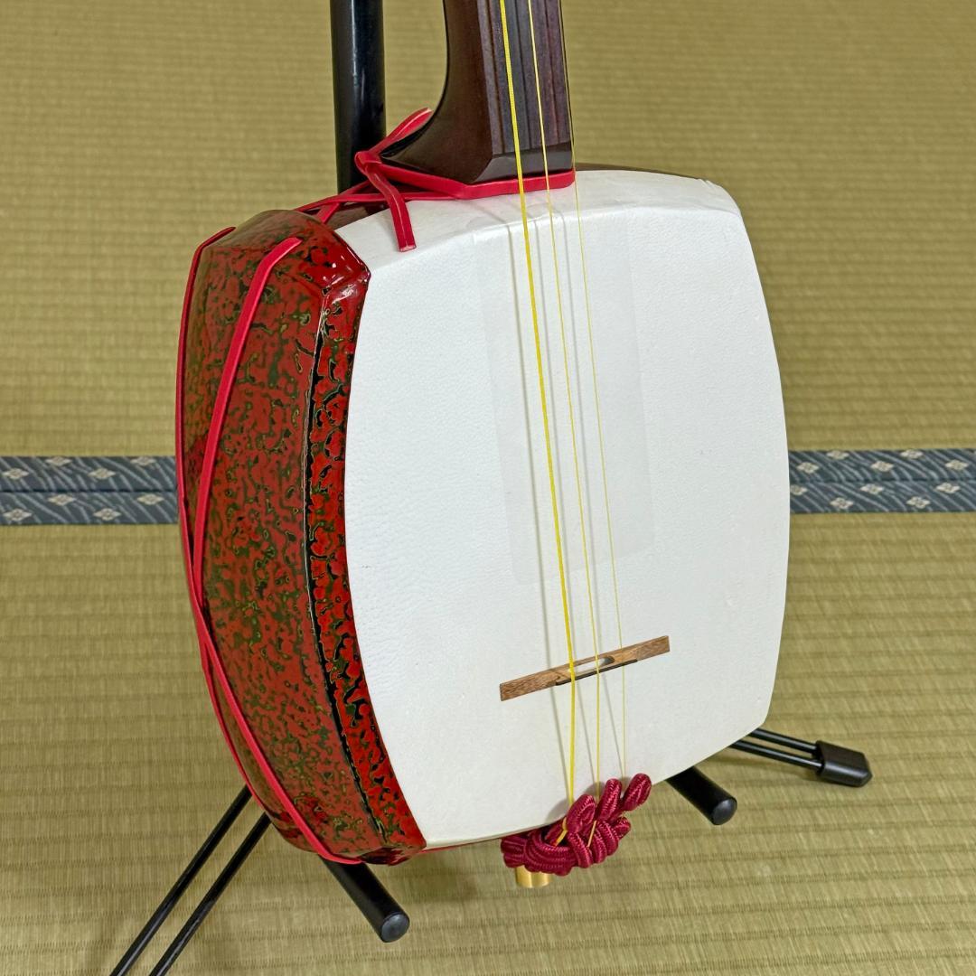 フルメンテ済 津軽三味線 中古 紅木 トチあり ケース付 津33