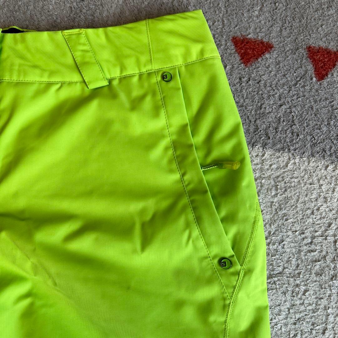 SALE‼️Salomon 蛍光グリーン スノーボードウェア　Lサイズ