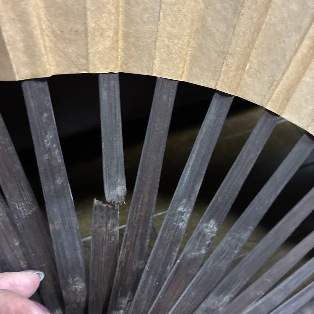 桜と鳥の手描き舞扇子 大きめ