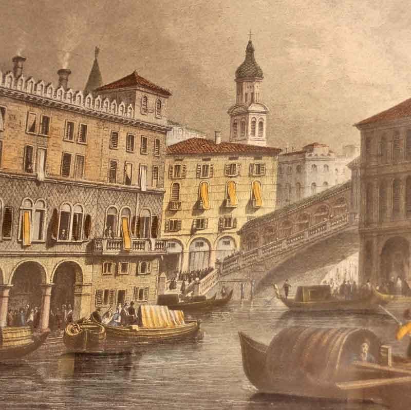 イタリア 額絵 ベネチア柄 エッチング アンティーク 古典 TOS-1517
