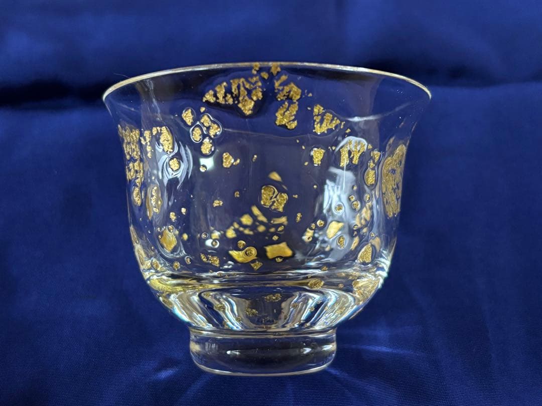 煎茶道具 煎茶碗 ガラス茶碗 義山 金散らし