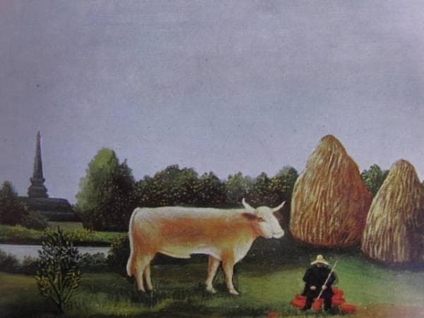 ルソー、牛のいる風景、希少額装用画集、新品額装付、状態良好