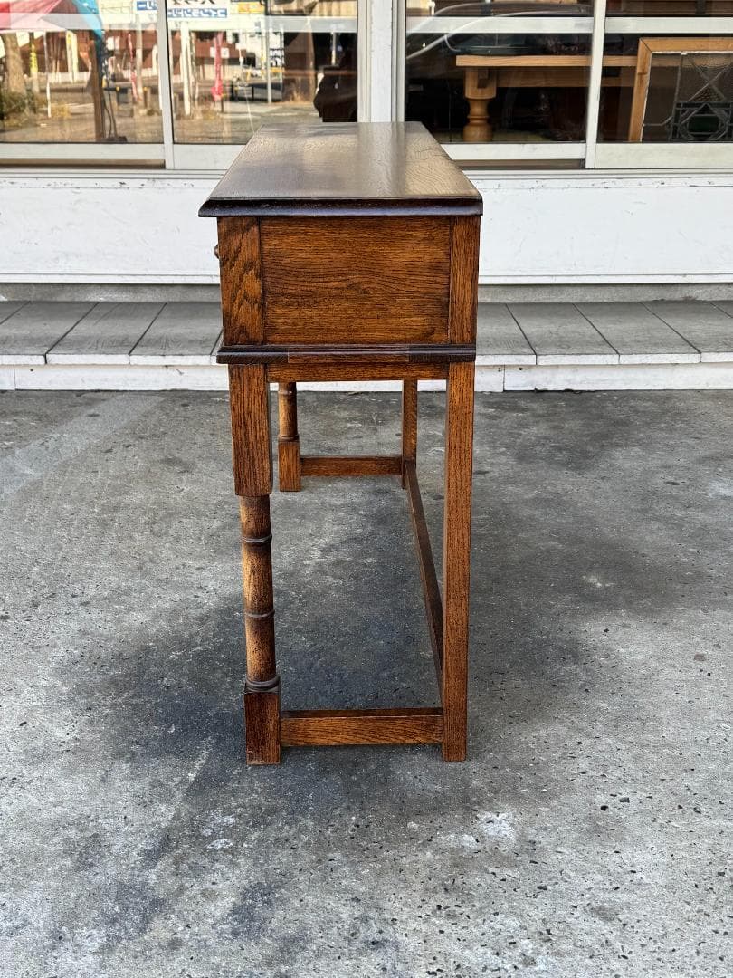 英国アンティークコンソールテーブル ホールテーブル 木製 オーク材 イギリス