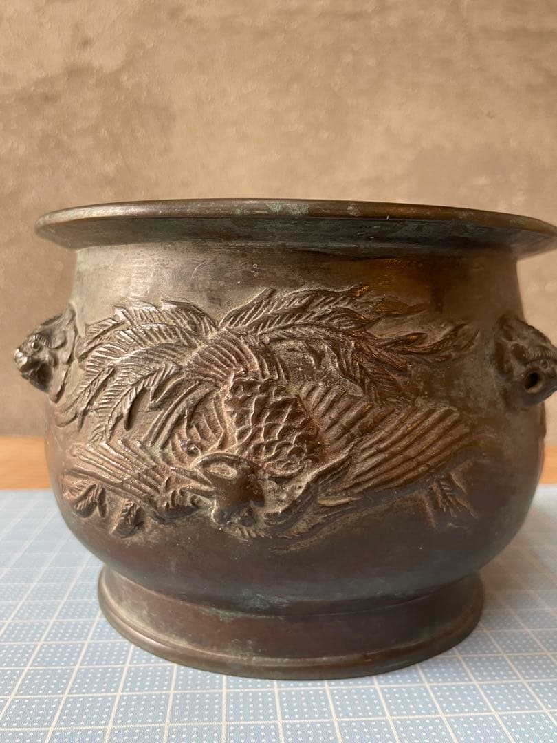 香炉？【m555 骨董品　銅　中国　唐銅　香炉　お香立　火鉢　手あぶり　レトロ】