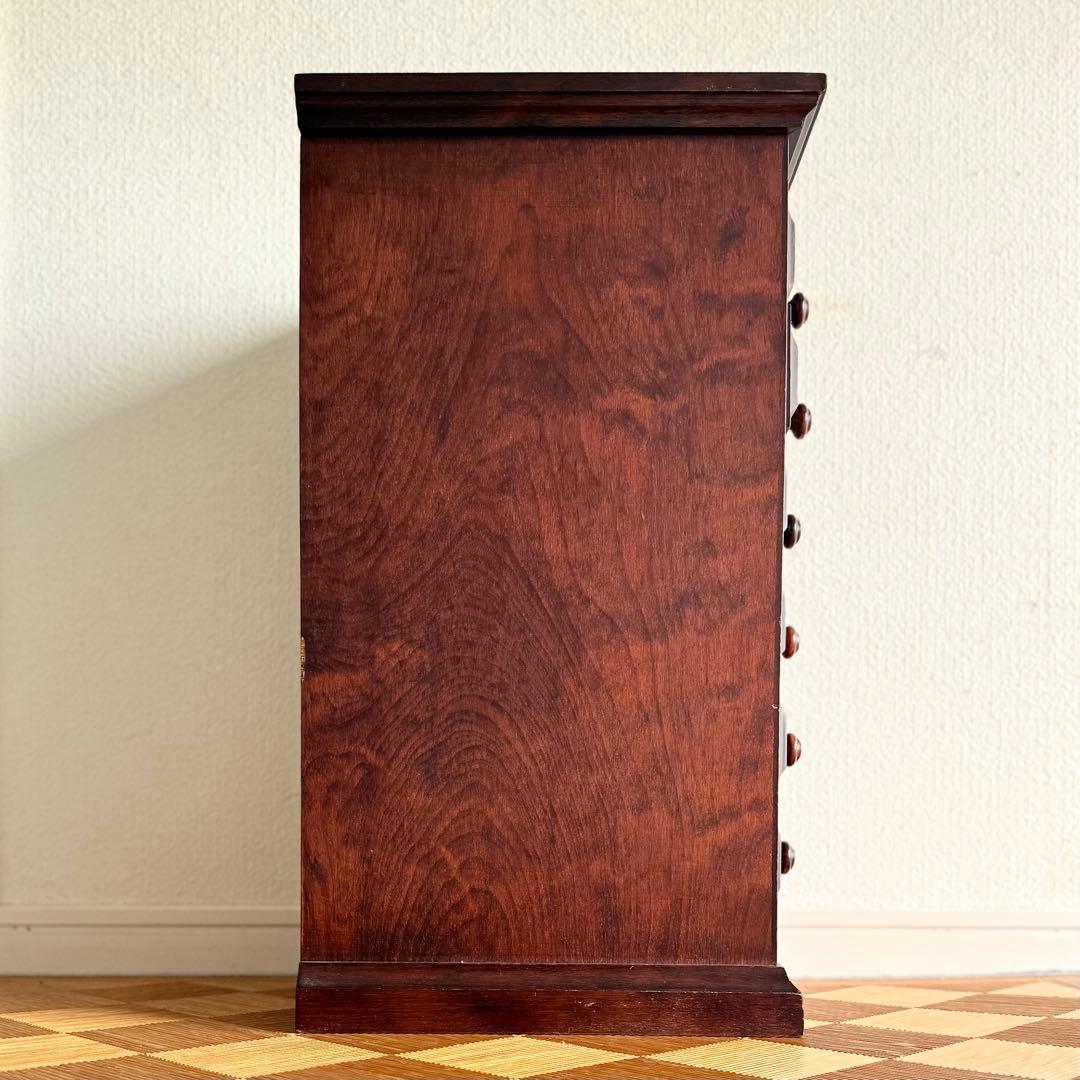 SNT1296 北海道民芸家具 神居民芸 樺材 無垢 引き出し 小箪笥 6段