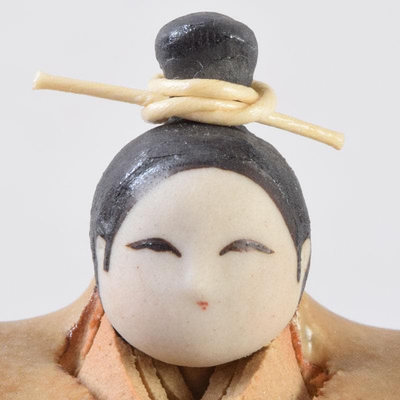 矢羽田英子作　陶人形　雛人形　立雛　共箱　V 8703