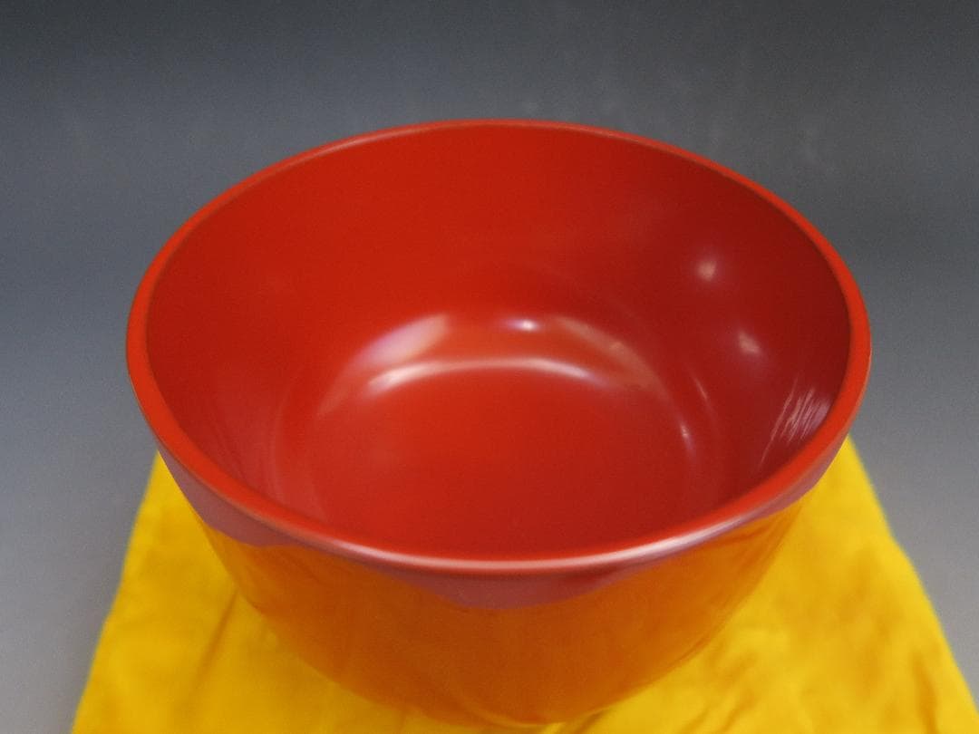 【輪島塗】粥椀 大向高州堂 塗師 富三 朱塗 高台黒塗 一客 天然木 栞 共箱