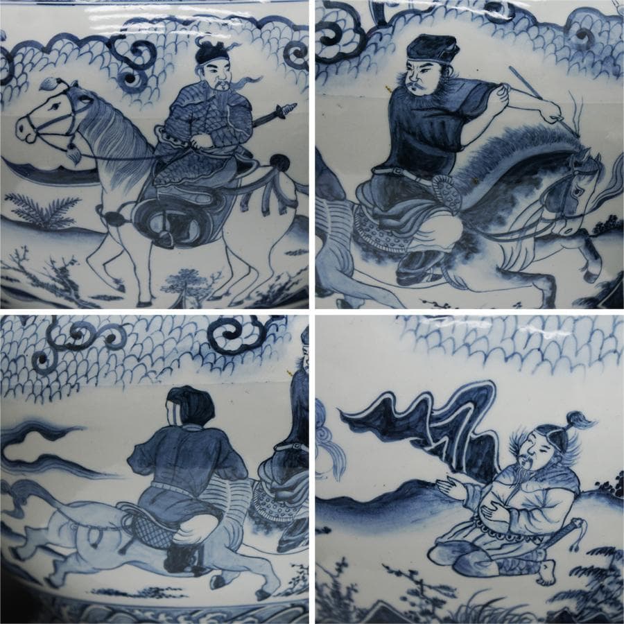 中国美術 中国古玩 特大染付花瓶 花生 飾壷 唐物 磁器 陶芸 古美術品