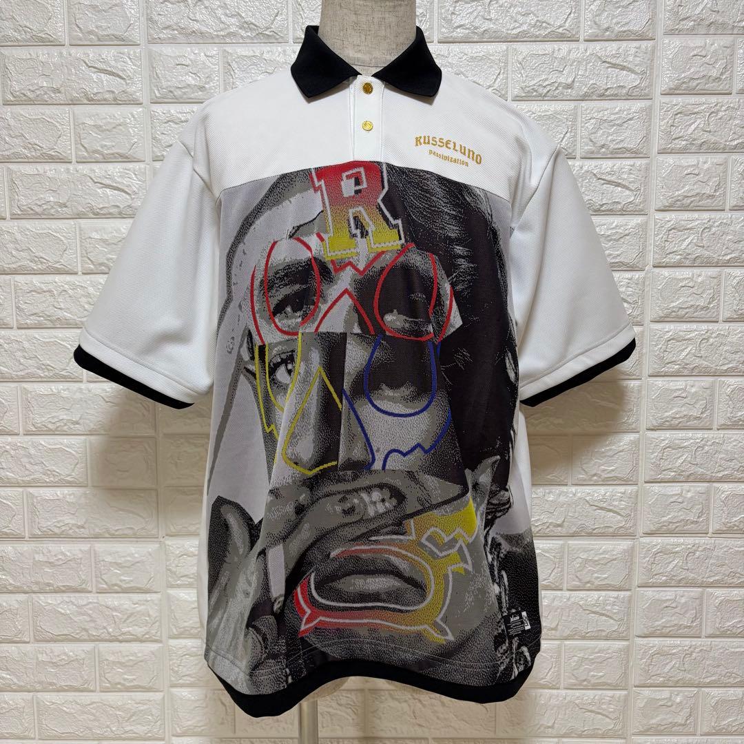 RUSSELUNO ポロシャツ サイズ5 グラフィックプリント 美品【1164】