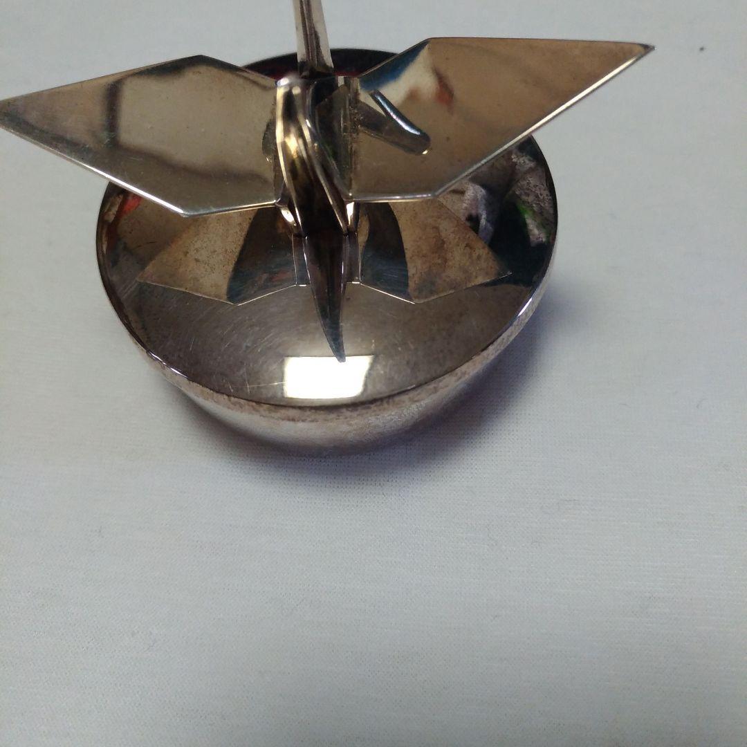 銀製。シルバー970。ボンボニエール。小物入れ。折り鶴。宮本商行。スレ、キズ有り