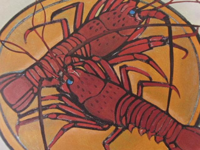 橋本明治、【海老】、希少な大判額装用画集より、新品高級額装付、豪華限定版