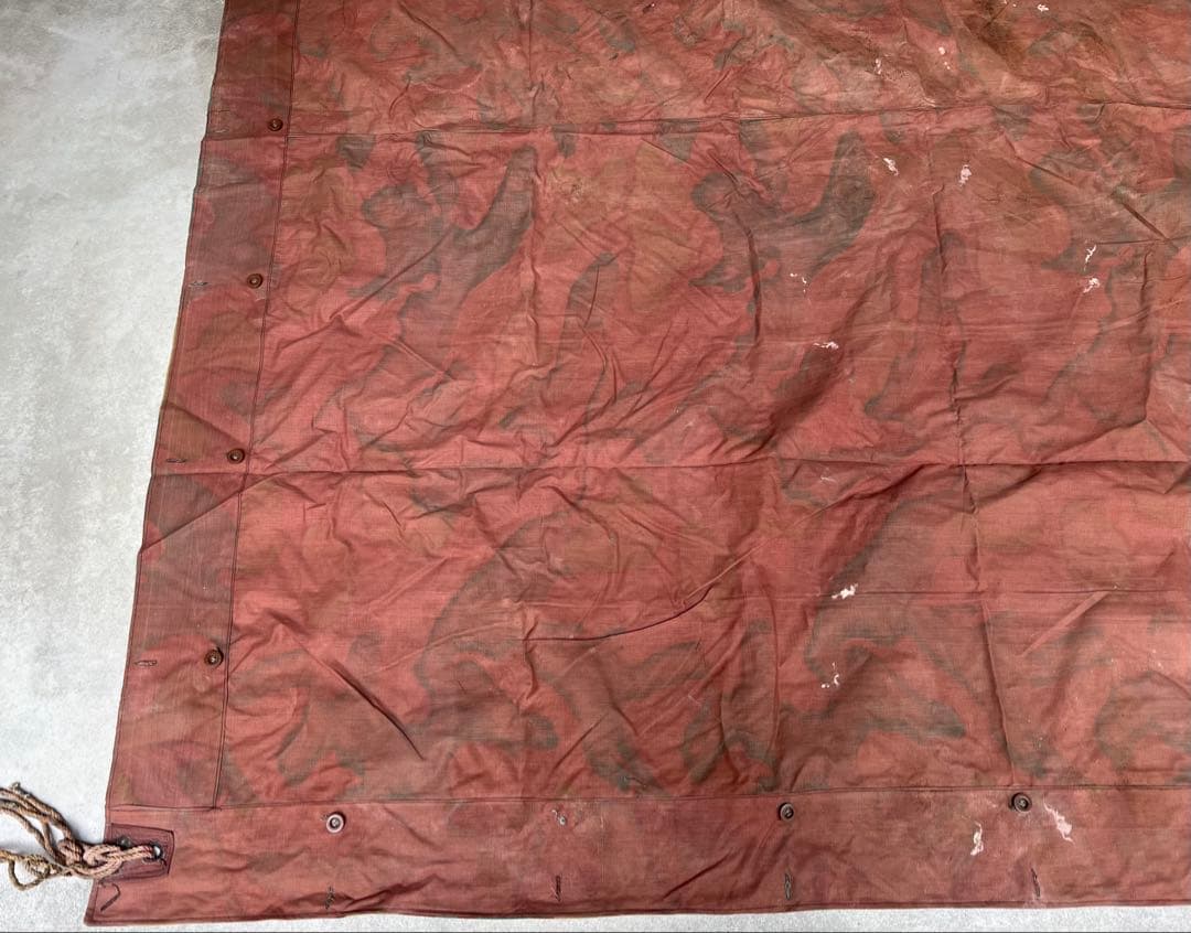 ②1950年 デッドストック イタリア軍幕 タープ テント サンマルコ迷彩 実物