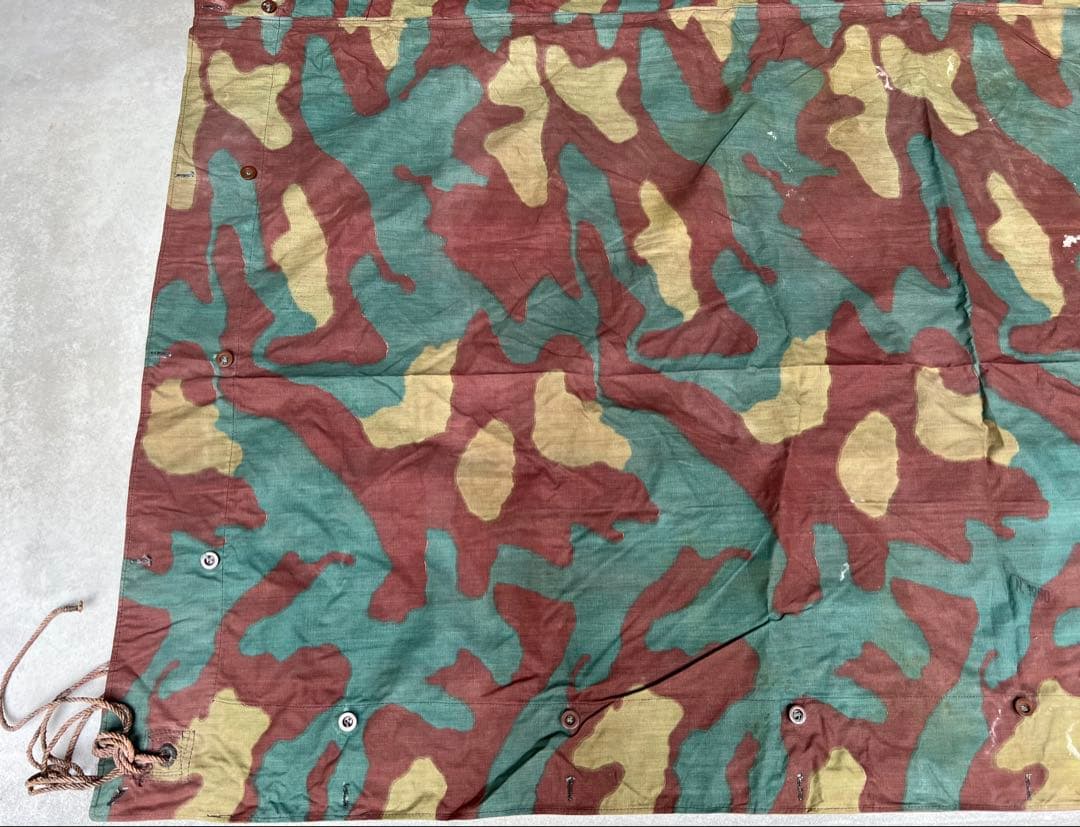 ②1950年 デッドストック イタリア軍幕 タープ テント サンマルコ迷彩 実物