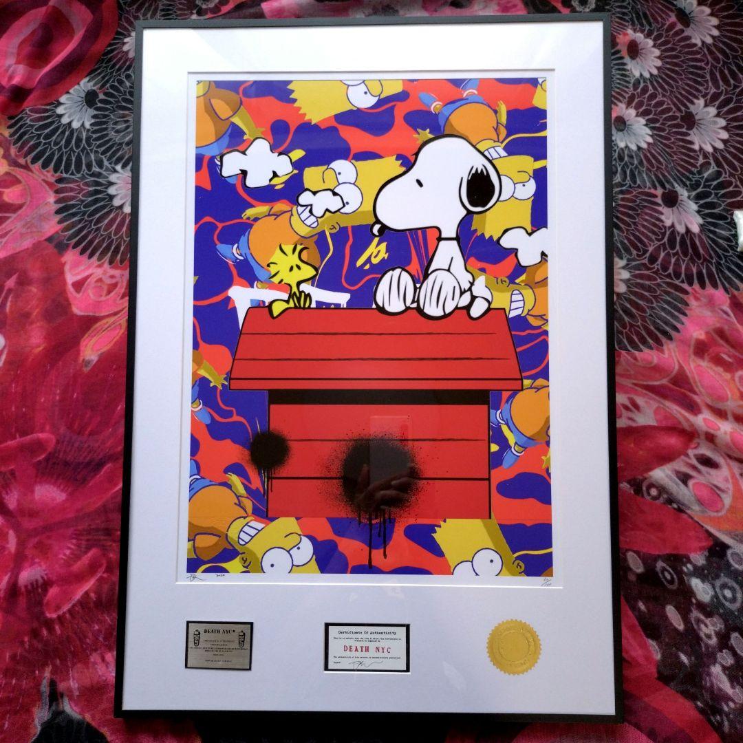 death nyc 額装　アートポスター　スヌーピー　シンプソンズ
