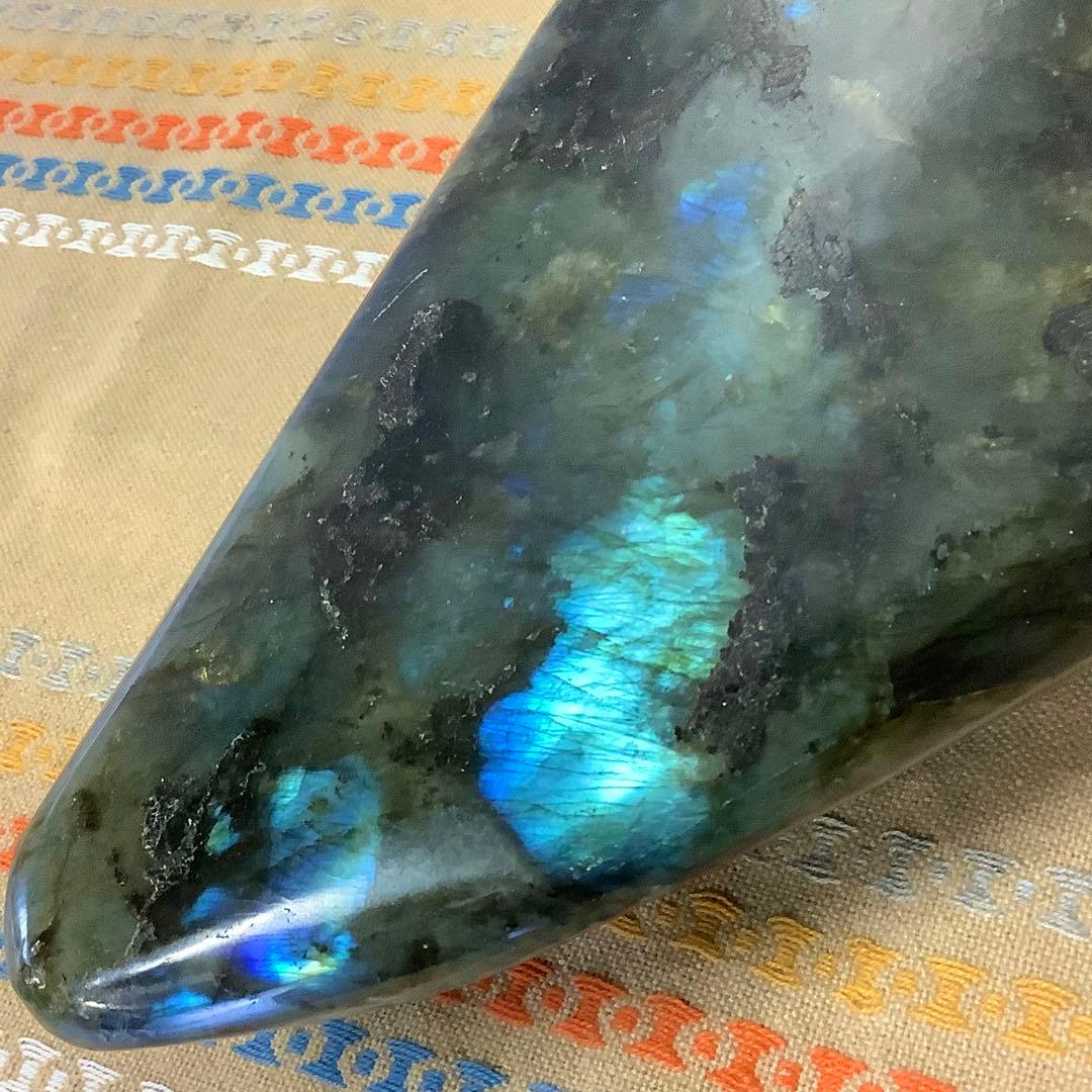 【前世の記憶、魂の学び】超特大サイズ！天然石 ラブラドライト 原石置き物