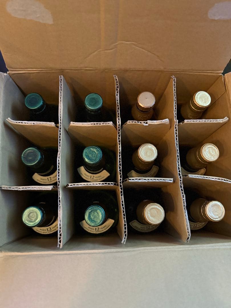 山崎12年6本&白州12年6本.空瓶＆ケース.12本セット。